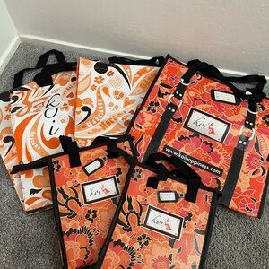 Koi Scrubs Foldable NOS totes & Insulated lunch Bags. Lot Of 6. Were Promotion.